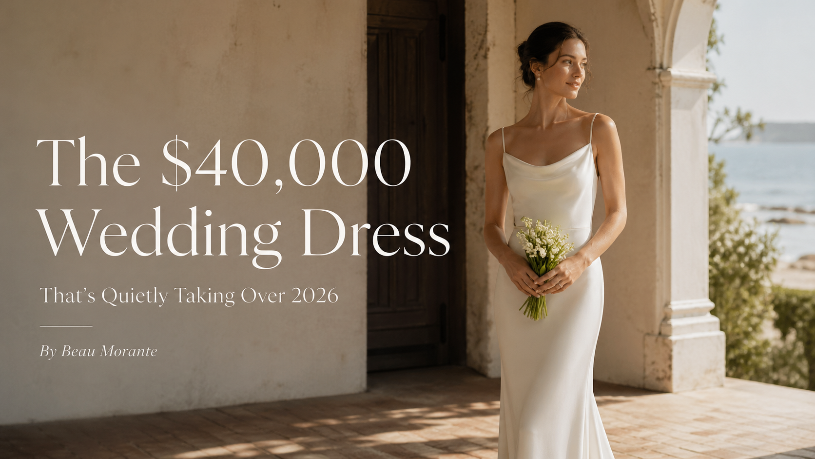 Carolyn Bessette wedding dress — Narciso Rodriguez bias-cut white silk slip gown worn at her 1996 Cumberland Island wedding to John F. Kennedy Jr.